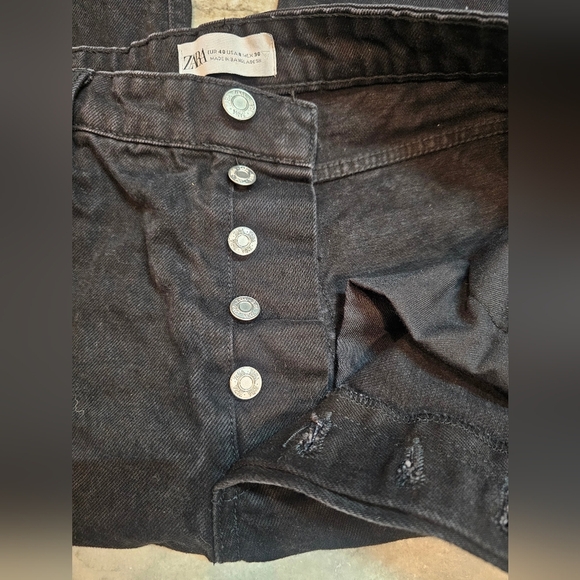 Zara Women’s Black High Rise Skinny Jeans Size 8 Button Fly 100% Cotton - Picture 3 of 9